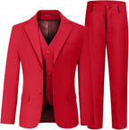 Boys' 3 Piece Suit Set with Suit Jacket, Formal Tuxedos Slim Fit Ring Bearer by Hipfun