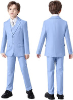 Boys Suit Set Slim Fit Kids Formal Suits Toddler Tuxedo Wedding Prom Classic - Image 5