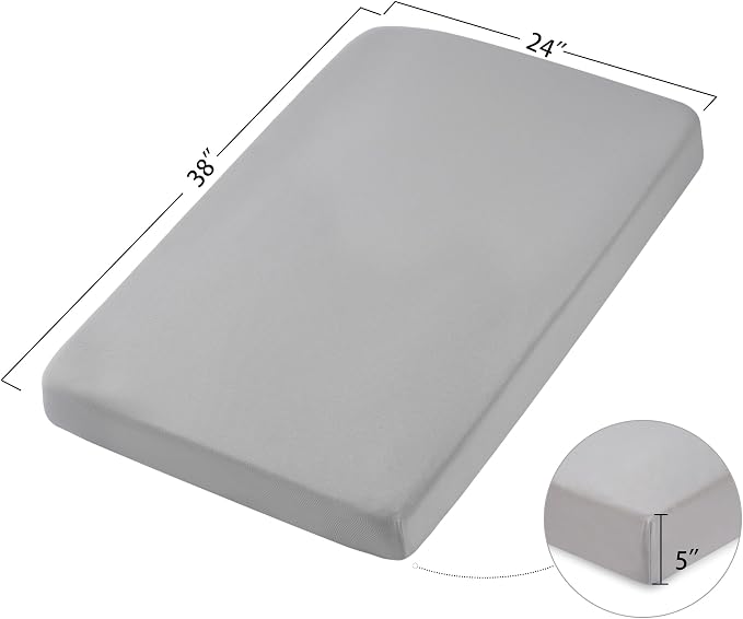 TILLYOU Mini Crib Sheets Fitted 2 Pack, Pack and Play Sheets - Image 4
