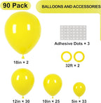 90pack Yellow Balloons Different Size 18/12/10/5 Inch Yellow Balloon Garland - Image 2
