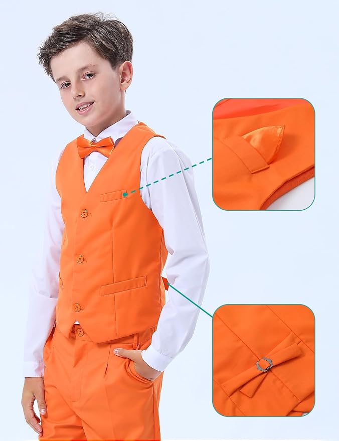 A&J DESIGN Boys 7-Piece Formal Suit Ring Bearer Outfit - Image 4
