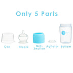 PopYum 9 oz Blue Anti-Colic Formula Making/Mixing/Dispenser Baby Bottles - Image 5
