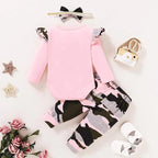 Newborn Baby Girl Clothes, Infant Girl Outfits Long Sleeve Ruffle Romper + - Image 3