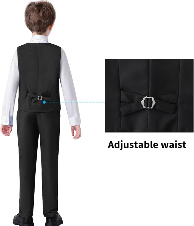 Boys' Suits Formal Slim Fit Tuxedo Boys Vest and Pants Set - Image 3