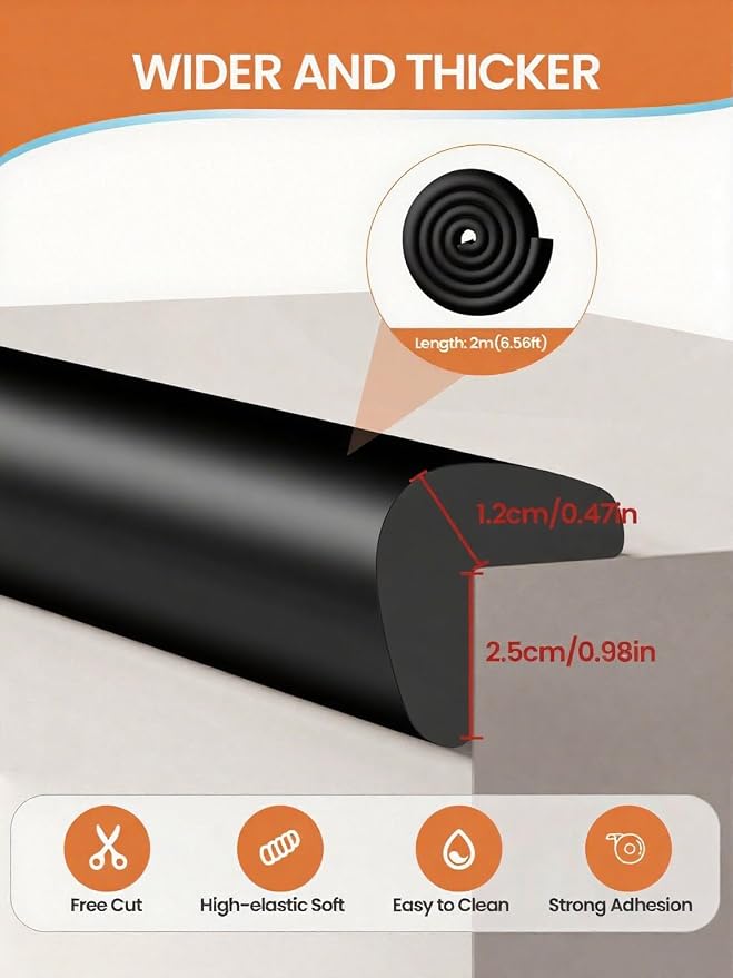 Baby Proof Edge Corner Protector, 6.56FT 0.47''Th L-Shape Furniture Corner & - Image 2