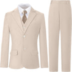Boys Suit for Kids Teens Formal 5 Piece Tuxedo Suit Set by Lycody