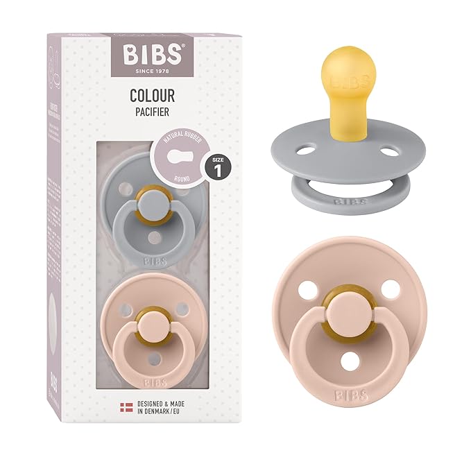 BIBS Pacifiers Colour Collection | Natural Rubber Baby Pacifier | Set of 2 by BIBS