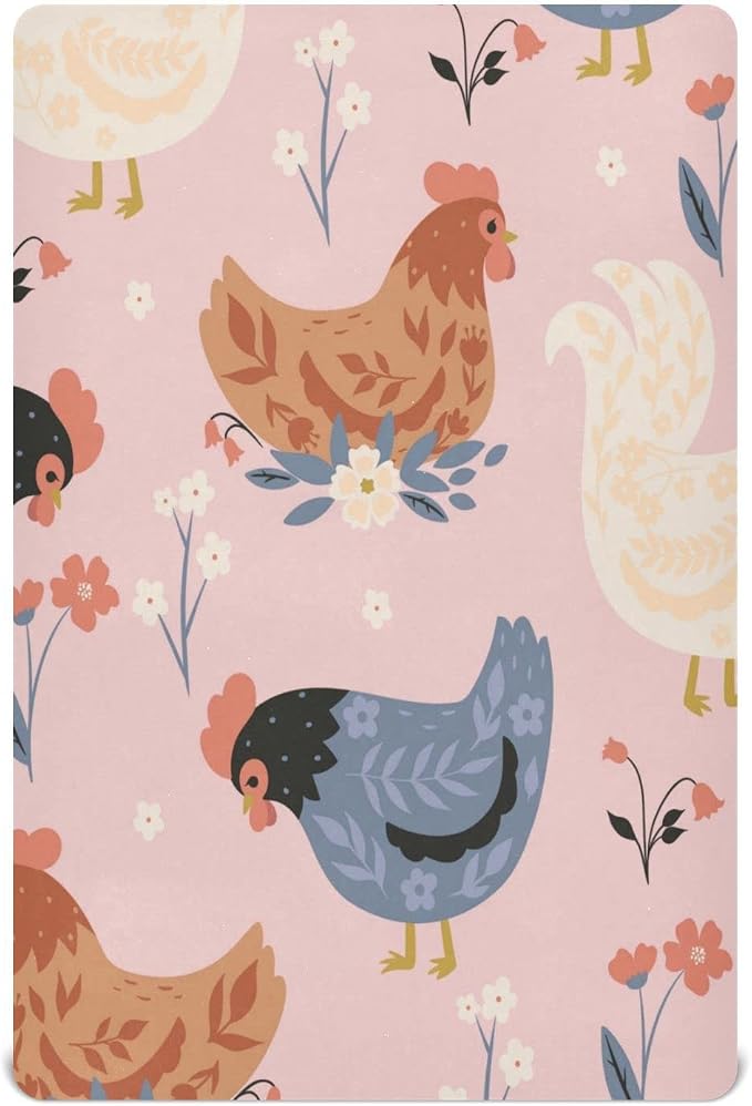 Cute Chickens Crib Sheets, Crib Sheets by WELLDAY