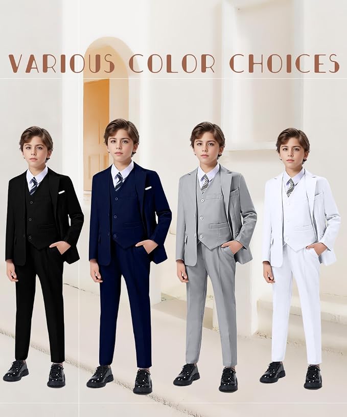 Boys' Formal Suit Set Adjustable Waist Suits - Image 5