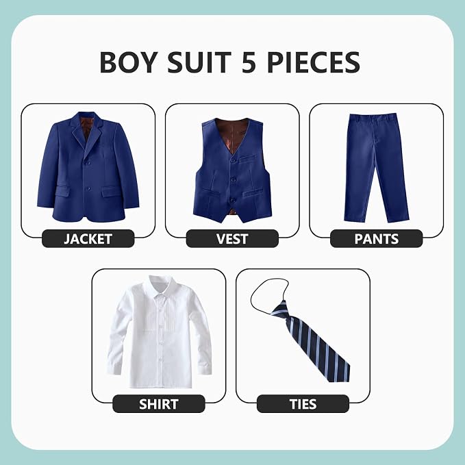 Boys' 5 Piece Formal Suit Set - Image 2
