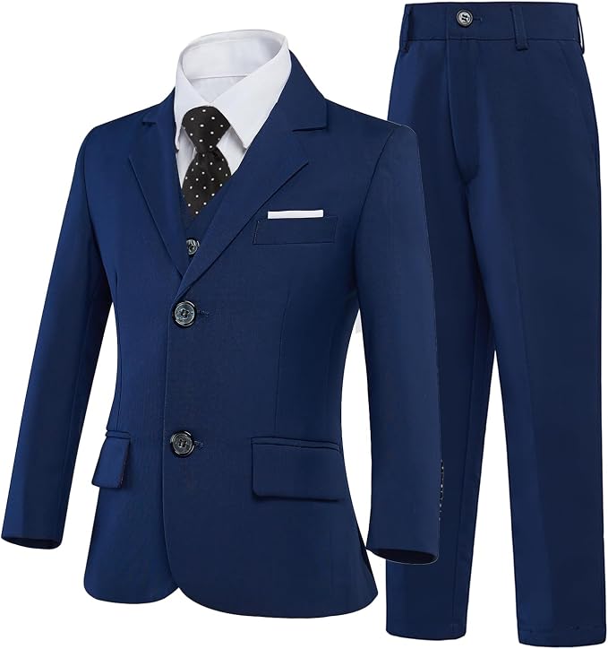 Boys’ Formal Suit 5 Piece Set, Toddler Tuxedos - Image 2