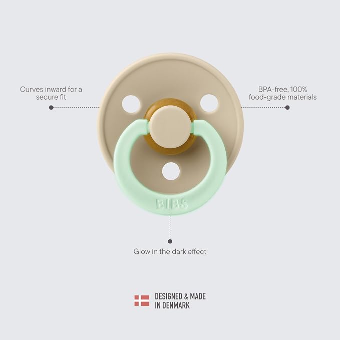 BIBS Pacifiers Colour Collection | Natural Rubber Baby Pacifier | Set of 2 - Image 5