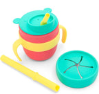 Easy Learn Drink and Snack Set – Baby + Toddler Silicone Learning Cup & Snack by 321Grow