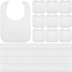 Toulite 40 Pcs White Bibs for Baby Washable Reusable Waterproof Cotton Feeder by Toulite