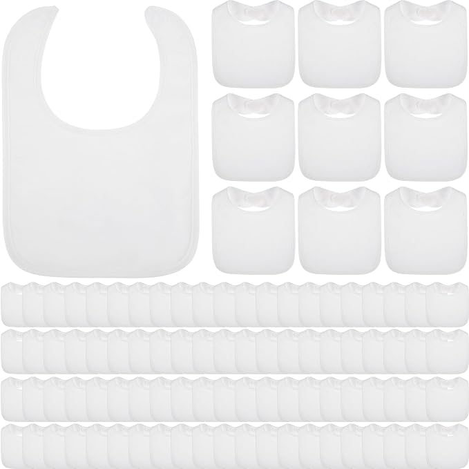 Toulite 40 Pcs White Bibs for Baby Washable Reusable Waterproof Cotton Feeder by Toulite