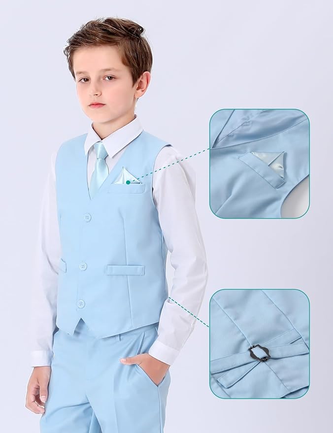 A&J DESIGN Boys 7-Piece Formal Suit Ring Bearer Outfit - Image 4