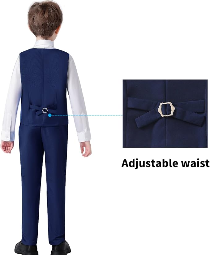 Boys' Suits Formal Slim Fit Tuxedo Boys Vest and Pants Set - Image 3