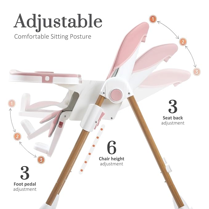 Mallify Foldable High Chairs for Babies and Toddlers, 3-in-1 Convertible Baby - Image 5