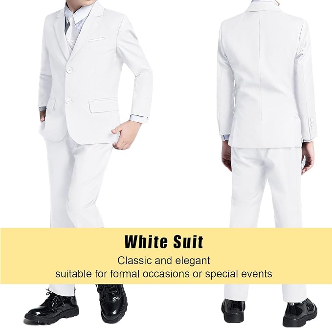 Boys’ Formal Suit 5 Piece Set, Toddler Tuxedos - Image 3