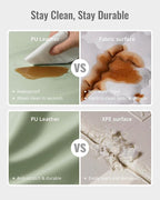 Blissful Diary Vegan Leather Baby Play Mat, 47x47 Thicken Foam Cushioned & - Image 8