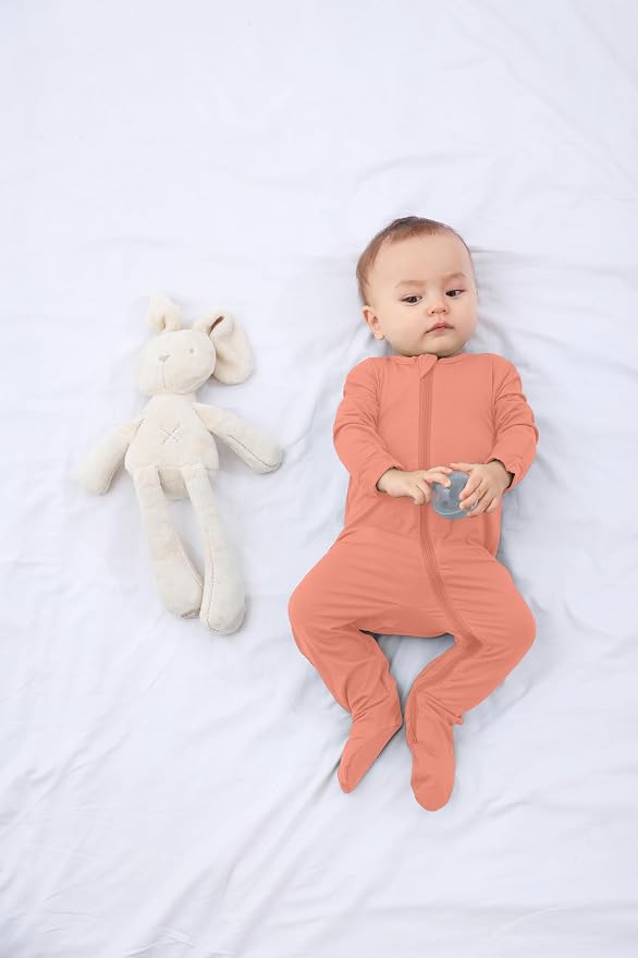 Baby Boy Footed Pajamas with Mittens, Rayon Made from Bamboo Sleepers, 2 Way - Image 7