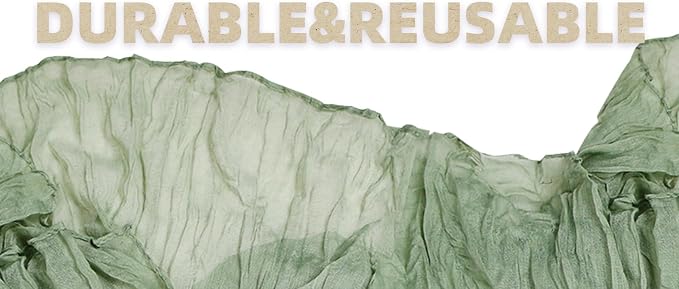 FEXIA 12 Pack Sage Green Table Runner 35x120 Inches - Image 3