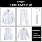 Boys Suit for Kids Teens Formal 5 Piece Tuxedo Suit Set - Image 2