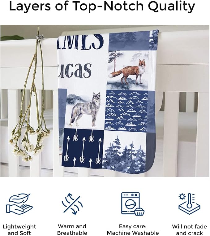 MDPrints Global Woodland Personalized Baby Blankets - Image 2