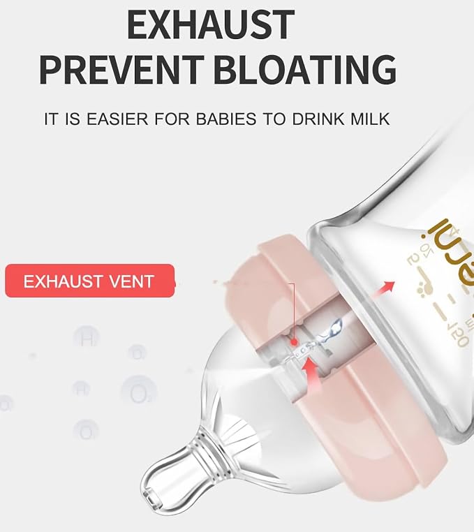 Glass Baby Bottles, Anti Colic Breastfeeding Bottle - Image 5