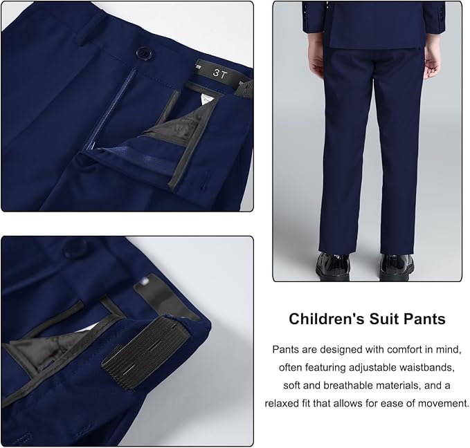 Boys Suit for Kids Teens Formal 5 Piece Tuxedo Suit Set - Image 5