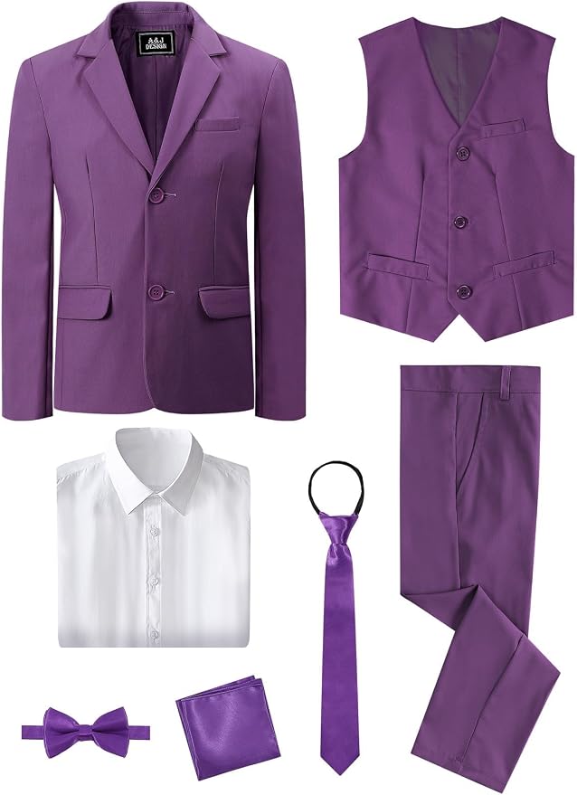 A&J DESIGN Boys 7-Piece Formal Suit Ring Bearer Outfit - Image 3