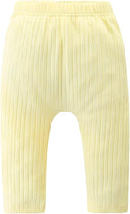 Baby and Toddler Girl's 5 Pack Cotton Ribbed Pull On Pants Leggings 0-4 Years - Image 4