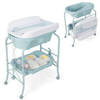 BABY JOY Baby Bathtub with Changing Table, Foldable Infant Diaper Changing by BABYJOY