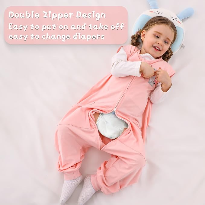 WONDAY Toddler Sleep Sack with Feet, 0.5 Tog Sleeping Sacks - Image 5