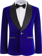 Boys Tuxedo Suit 3 Pieces Kids Formal Slim Fit Velvet Suits Set - Image 2