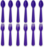 12 Pcs Kids Spoons and Forks Toddler Utensils Plastics Reusable Silverware Baby by Muulaii
