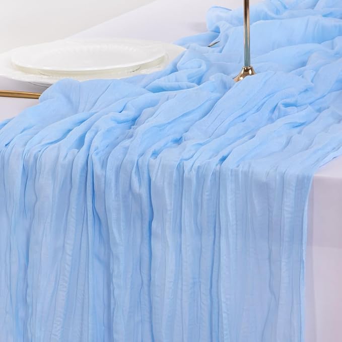 Socomi Blue Table Runner Spring Easter Cheesecloth Table Runner 170 inch Cheese by Socomi