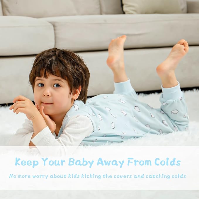 WONDAY Toddler Sleep Sack with Feet, 0.5 Tog Sleeping Sacks - Image 5