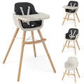 BABY JOY Baby High Chair, 3-in-1 Convertible Wooden Highchair by BABYJOY