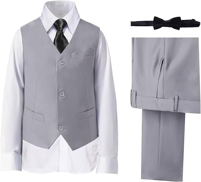 Boys' Suits Formal Slim Fit Tuxedo Boys Vest and Pants Set by DHTS