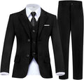 Boy's Suit Formal Slim Fit 5 Pieces Suit Set Blazer Vest Pants by Fesenbo
