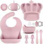 Silicone Baby Feeding Set 10 Pcs Baby Led Weaning Supplies Suction Bowl Divided by BXLL