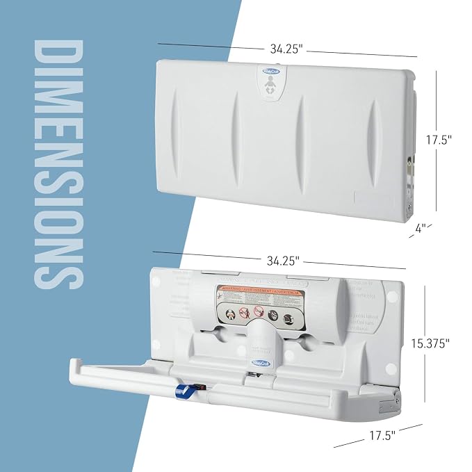 Foundations Classic Horizontal Baby Changing Station w/EZ Mount Backer Plate - Image 8