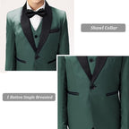 Boys Suit for Toddler Tuxedo Kids Formal Suits Set 5 Pieces Wedding Outfit - Image 5