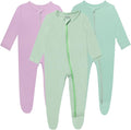 Baby Boy Footed Pajamas with Mittens, Rayon Made from Bamboo Sleepers, 2 Way by GUISBY