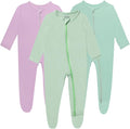 Baby Boy Footed Pajamas with Mittens, Rayon Made from Bamboo Sleepers, 2 Way by GUISBY