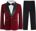 Boys Tuxedo Suit 3 Pieces Kids Formal Slim Fit Velvet Suits Set by Kidinix