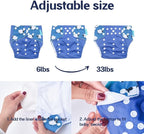 HappyFlute 4 Sets Newborn Baby Cloth Pocket Diapers One Size Adjustable Reusable - Image 2