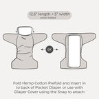 Hemp Prefold Inserts with Snap - Image 6