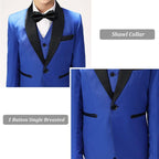 Boys Suit for Toddler Tuxedo Kids Formal Suits Set 5 Pieces Wedding Outfit - Image 3
